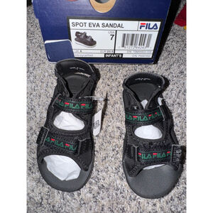 Kids Fila Spot Eva Sandals Black/Green Size 7